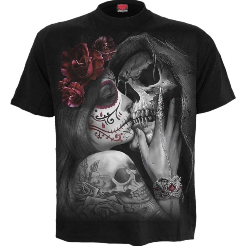 Dead kiss gothic skull reaper mens shirt new
